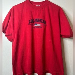 Intex Active Wear T-Shirt Mens Large Short Sleeve Red Los Angeles California